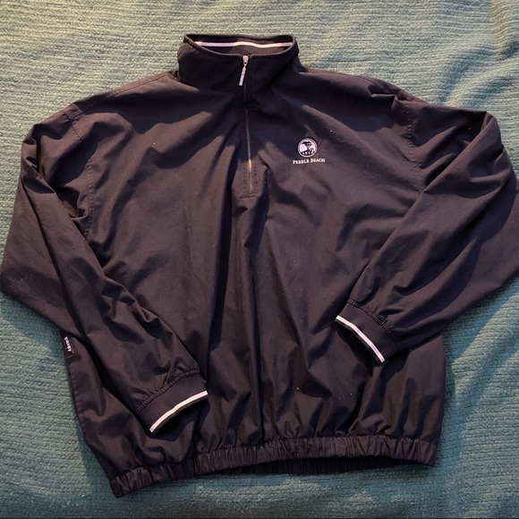 Dark Navy Pebble Beach Quarter Zip Windbreaker XL - Picture 1 of 4